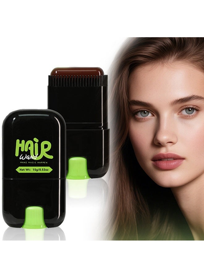 Smile One-time use hair covering hair styling stick with 15g hair wax, does not damage the scalp. Hair styling stick for physical hair covering, color cream 03#Coffee - Image 1